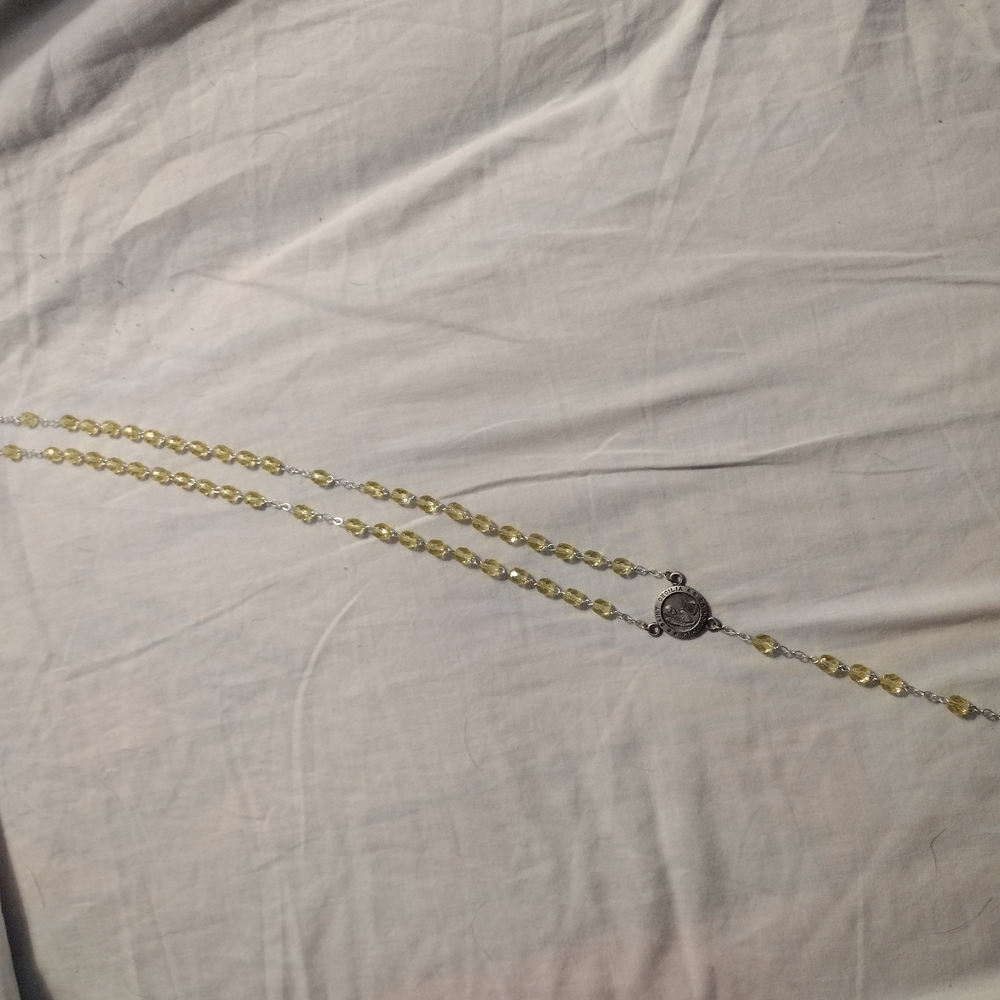 Elegant Gold Rosary with Silver Accents - Picture 2 of 6